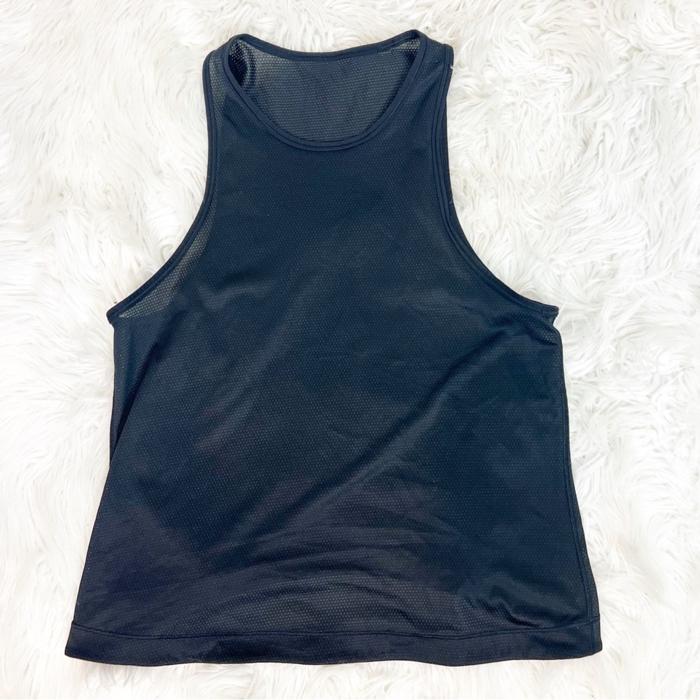 LULULEMON BLACK SLEEVELESS ATHLETIC PERFORATED TANK TOP WOMENS SZ 2